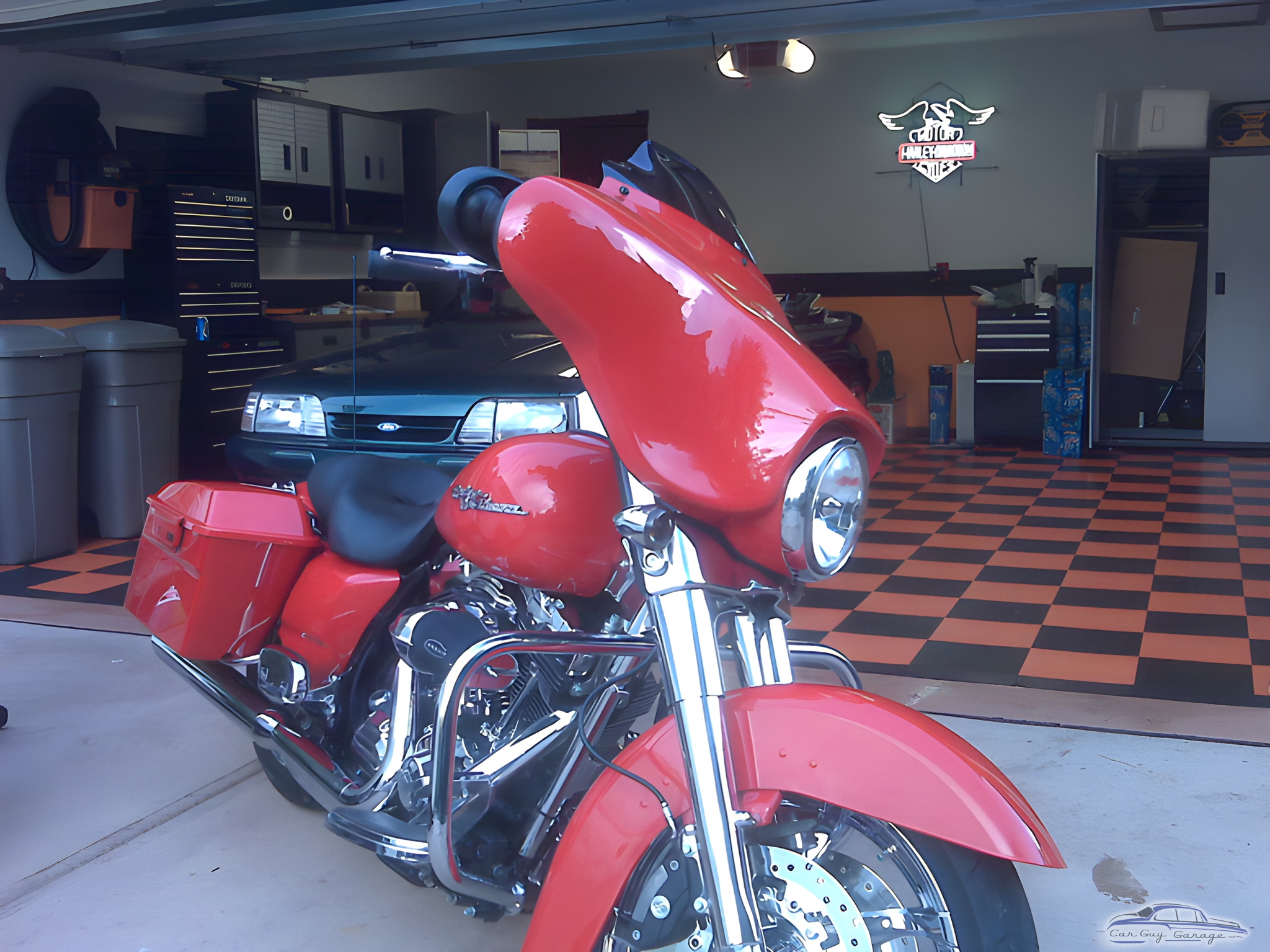 Custom Garage with Red Motorcycle and Tool Cabinets - Scott from Alexandria, KY