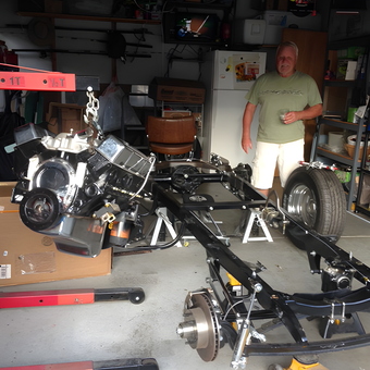 Engine Hoist and Car Frame in Organized Garage - Guy from Milpitas, CA