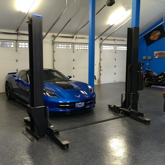 Garage with Car Lift, Classic Cars, and Decor - Robert Scheer from Canyon Country, CA