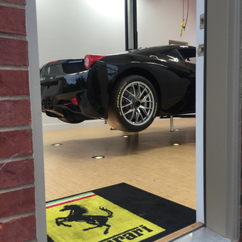 Luxury Garage With Car Lift and Ferrari Mat - Joe from Crestview Hills, Kentucky