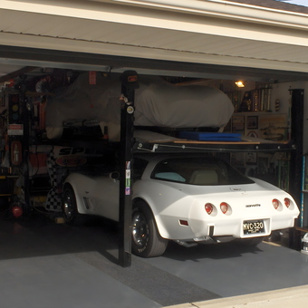 Organized Garage with Car Lift and Corvette - cobravette from Allen Park, MI