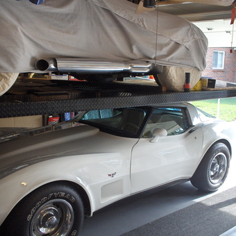 Classic Corvette Garage with Car Lift and Accessories - cobravette from allen park, mi