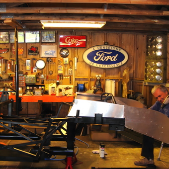 Classic Car Restoration Garage With Tools and Signs - Mon oncle Creton from Quebec, Quebec