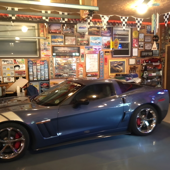 Custom Corvette Garage with Wall Art and Decor - Chevyone from Camp Point, Illinois