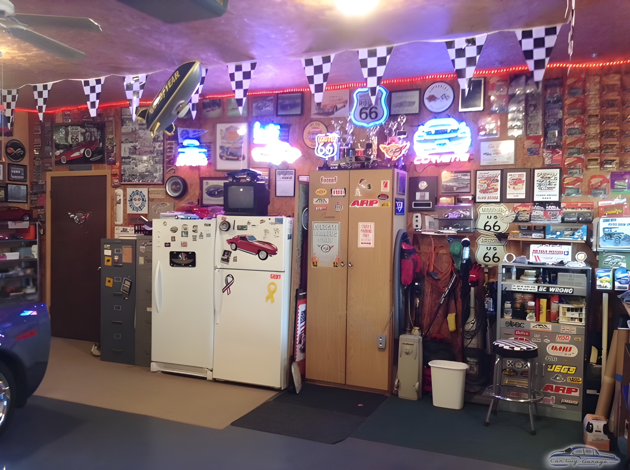 Garage Decor with Neon Signs and Car Memorabilia - Chevyone from Camp Point, Illinois