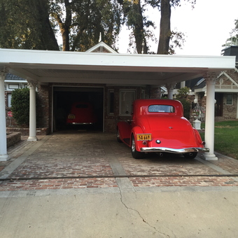 Classic Red Car in Brick Garage with Columns - Dale from Visalia, CA