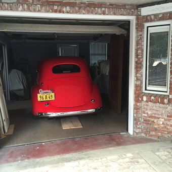 Classic Red Car in Brick Garage with Carpeted Floor - Dale from Visalia, CA