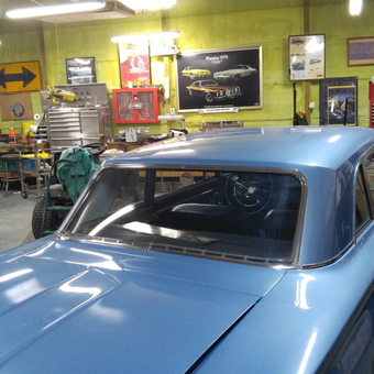 Classic Car Garage with Tool Cabinets and Wall Art - Woody from Lapeer, Mi.