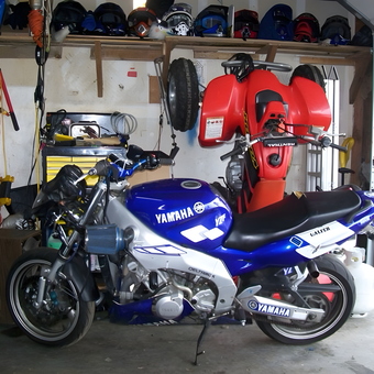 Organized Garage with Yamaha Motorcycle and ATV - Amgmercedesracer from Crescent City, Ca