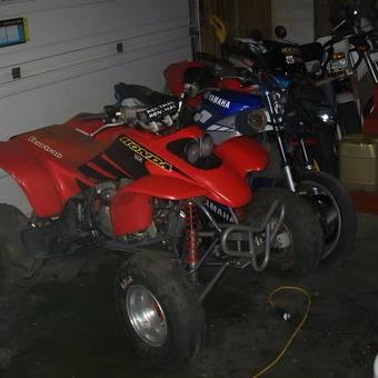 Honda ATV and Yamaha Motorcycle in Home Garage - Amgmercedesracer from Crescent city, Ca