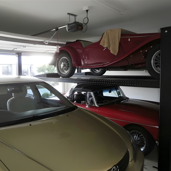 Classic Cars on Four Post Lift in Home Garage - Mark from Parreara Sunshine Coast, Queensland