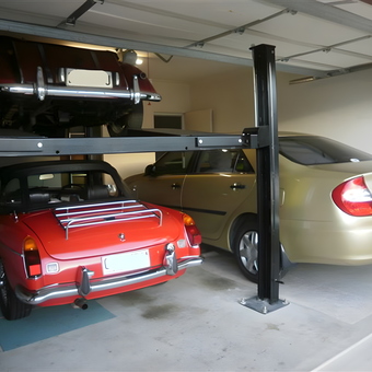 Four Post Car Lift Maximizes Parking Space - Mark from Parreara Sunshine Coast, Queensland