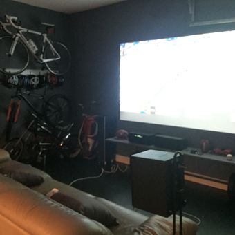 Garage Home Theater with Bike Storage and Couch - Jeferson Tavares from Coral Springs, FL