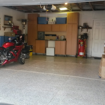 Organized Garage with Motorcycle and Cabinets - Samuel from Westminster, CO