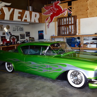 Custom Green Classic Car with Garage Decor - Landon Jordan Motor Group from Kennedale, TX