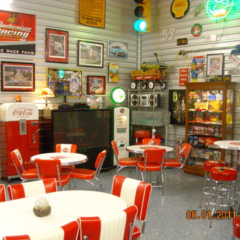 Retro Garage Decor with Neon Signs and Vintage Furniture - '57 Fever from Chandler, AZ