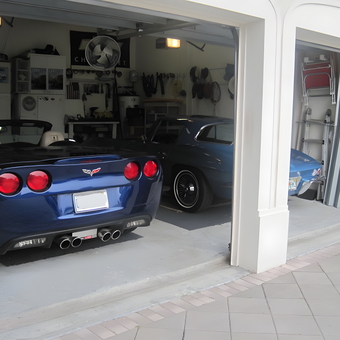 Organized Garage with Corvettes, Cabinets, and Tools - speedvett from Vero Beach, Florida