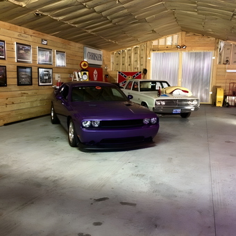 Classic Mopar Cars and Wall Art in Spacious Garage - Marks MOPAR Barn from St. John's, Fla
