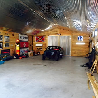 Classic Car Garage With Mopar Signs and Neon Lights - Marks MOPAR Barn from St. John's, Fla