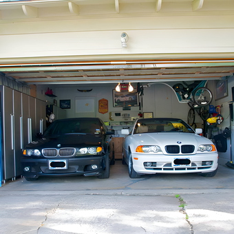 Organized Two-Car Garage with Storage Cabinets and Tools - Louie from Dallas, TX