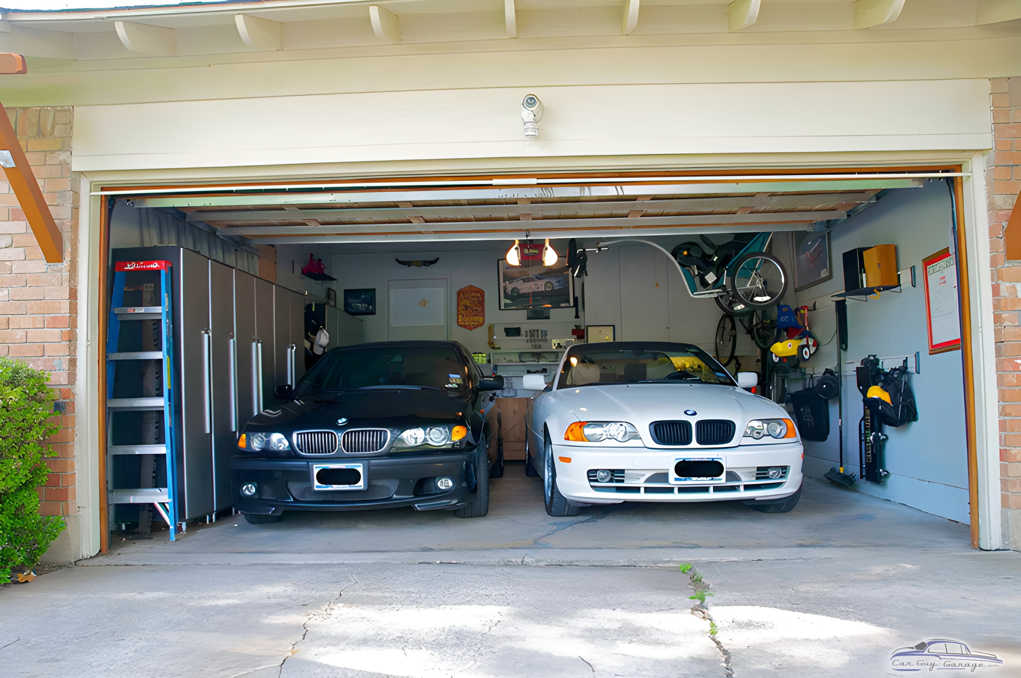 Organized Two-Car Garage with Storage Cabinets and Tools - Louie from Dallas, TX