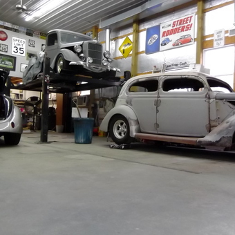 Classic Car Restoration Garage with Wall Signs - meangeng from labadie, mo