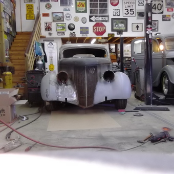 Classic Car Restoration Garage with Vintage Signs - meangeng from labadie, mo