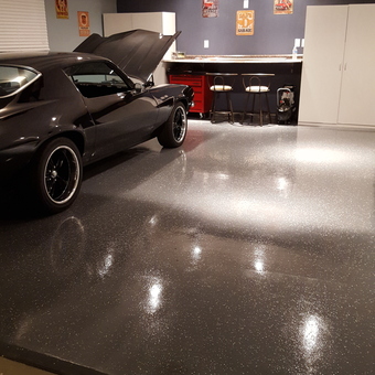 Epoxy Floor, Classic Car, Cabinets, Wall Art - Camaro 101 from Fresno, CA