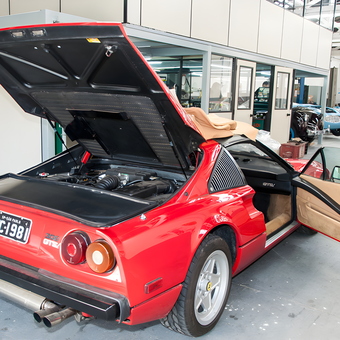 Red Ferrari 308 GTS in Garage with Open Hood - Vera Lambiasi from Sao Paulo, SP - Brasil