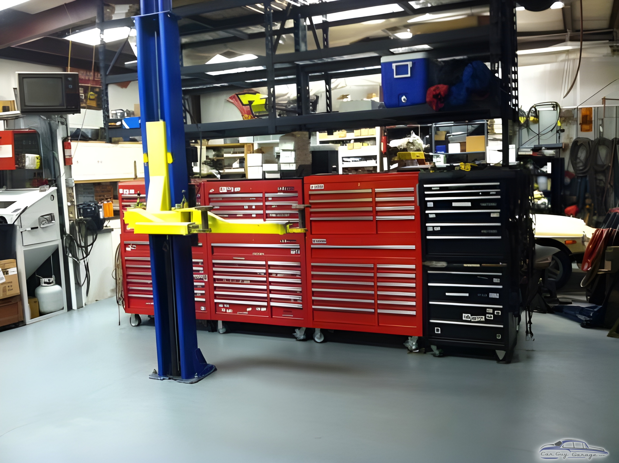Garage With Tool Chests and Car Lift - Doug's Playroom from Myrtle Beach, South Carolina