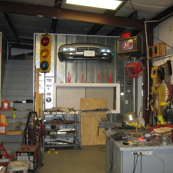 Garage with Traffic Light, Wall Car Front, Tools - Doug's Playroom from Myrtle Beach, South Carolina