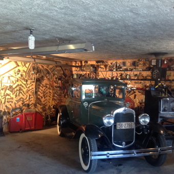 Classic Car and Vintage Tools Displayed in Organized Garage - AL from Hartford, S.dak.