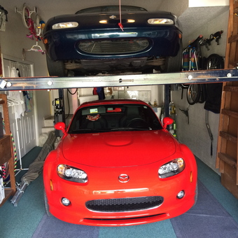 Home garage with car lift, bikes, and storage - Al from Seminole, FL