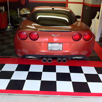Garage with Corvette, Black and White Tile Floor - Jesse from Imperial Beach, CA