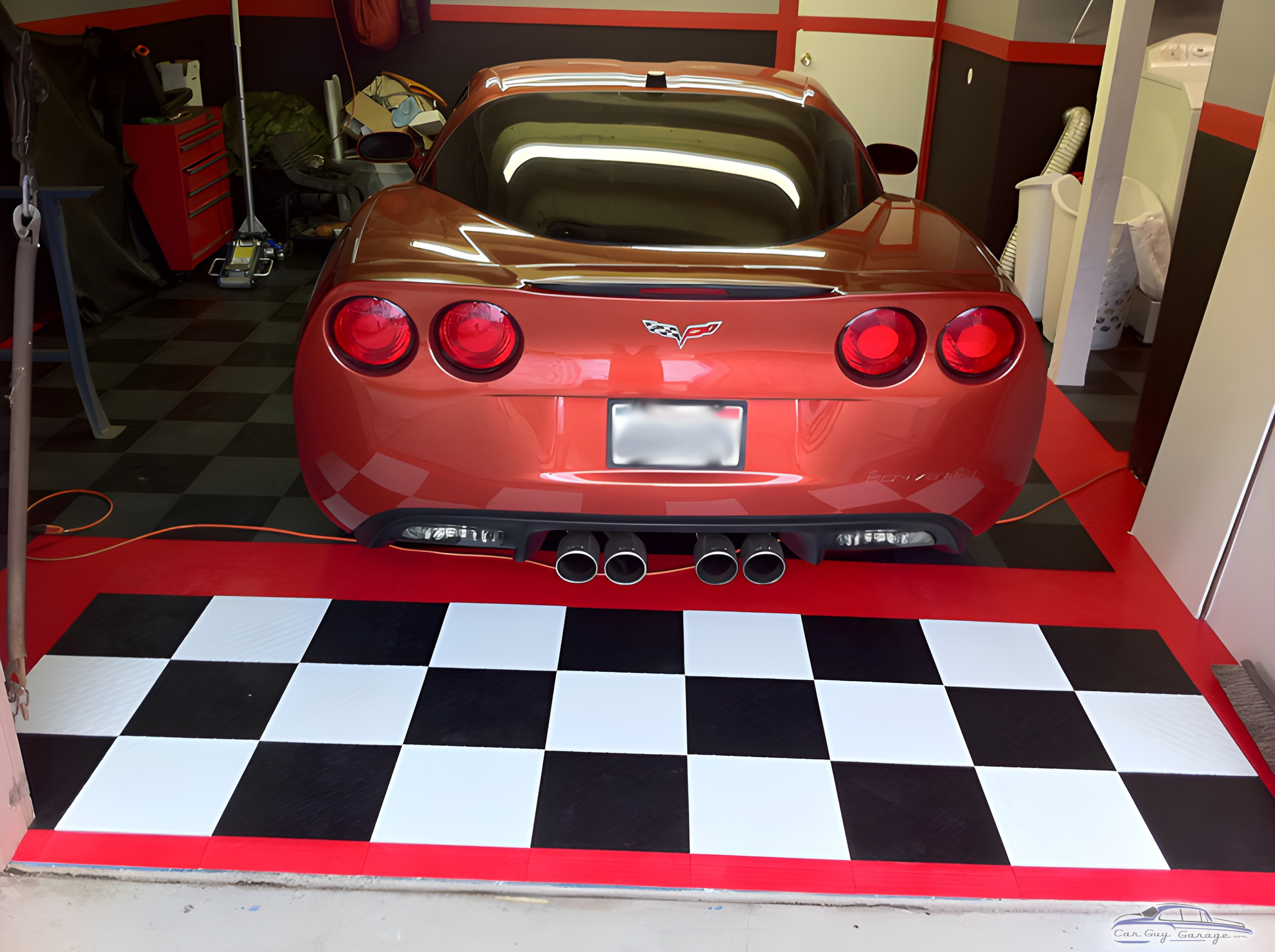 Garage with Corvette, Black and White Tile Floor - Jesse from Imperial Beach, CA