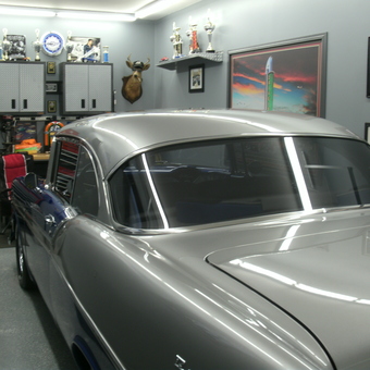 Classic Car Garage with Tool Cabinets and Decor - Banana Bob from Wellsville, New York