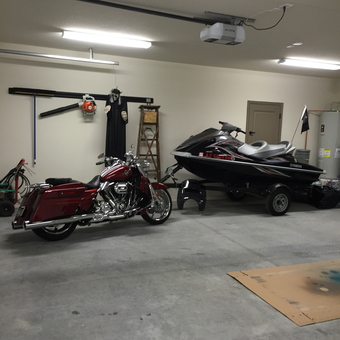 Motorcycle and Yamaha Jet Ski in Organized Garage - Doug from Lake Havasu City, AZ