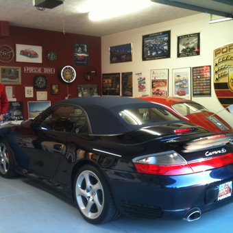 Porsche Themed Garage with Wall Decor and Clocks - Ric from Salt Lake, Ut