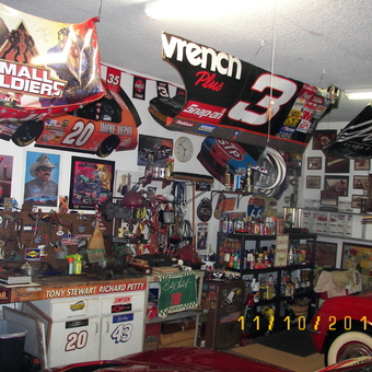 Racing Garage Decor with Tools and Memorabilia - Lew from Saint Johns, Florida