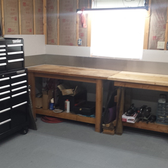 Organized garage with tool chest, workbenches, and air compressor - Corey from Dillsburg, Pennsylvania