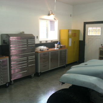 Organized garage with tool chests and storage cabinets - Roger from Colorado Springs, Co