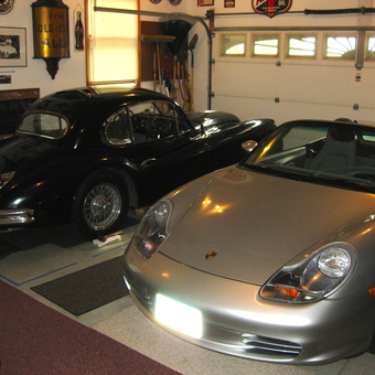 Classic and Modern Cars in Decorated Garage - JR from Waterford, Connecticut