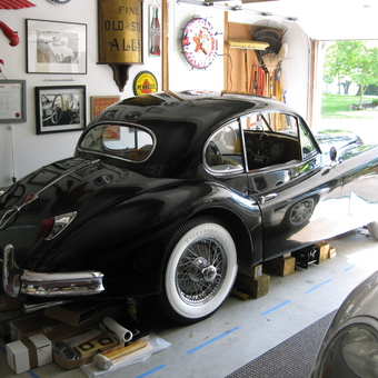 Classic car garage with vintage signs and tools - JR from Waterford, Connecticut