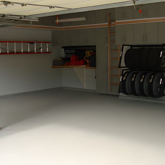 Organized Garage with Tire Racks and Cabinets - Scott from Lees Summit, MO