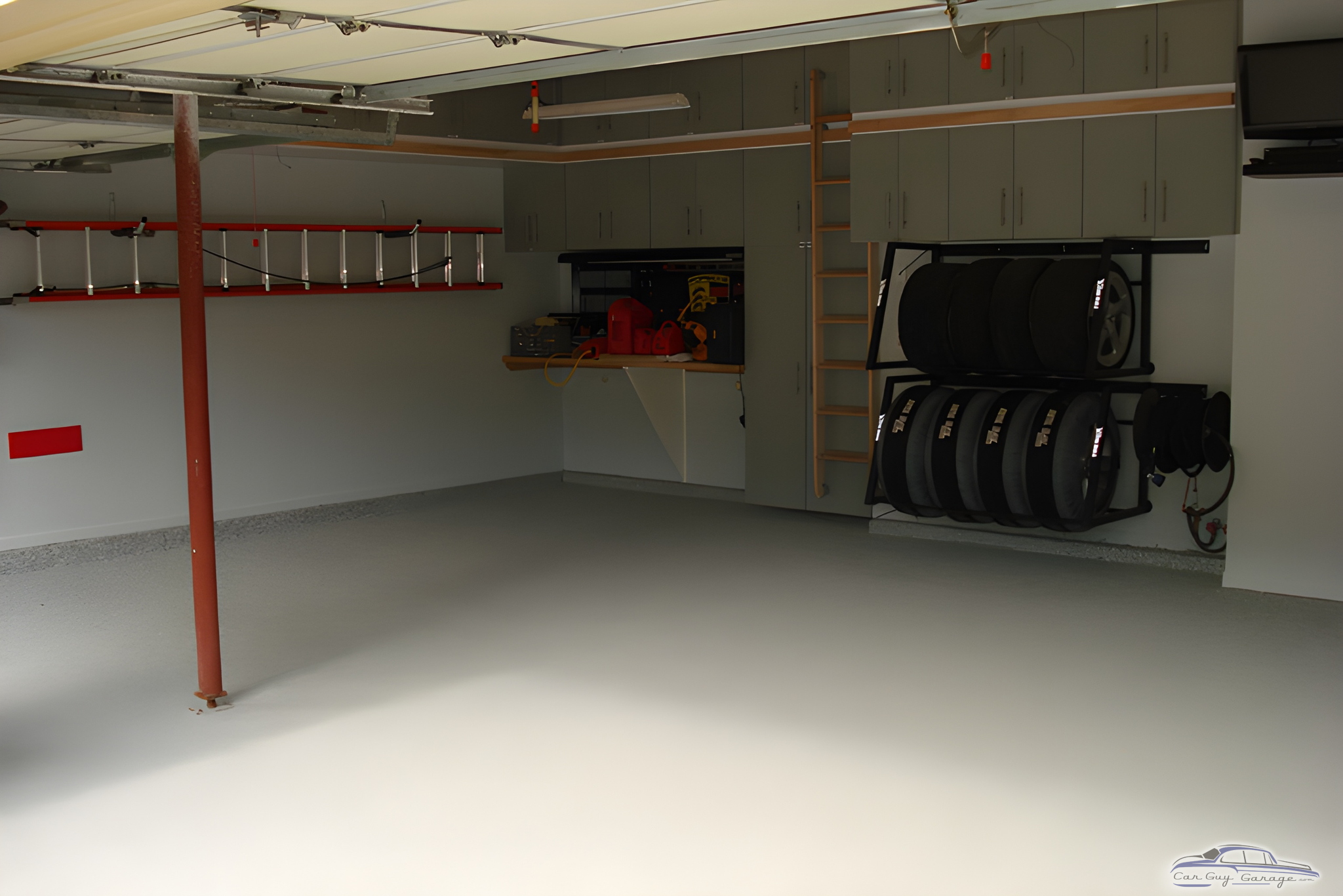 Organized Garage with Tire Racks and Cabinets - Scott from Lees Summit, MO