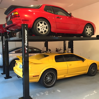 Garage with Car Lifts Storing Sports Cars - Jeff from Carlisle, MA
