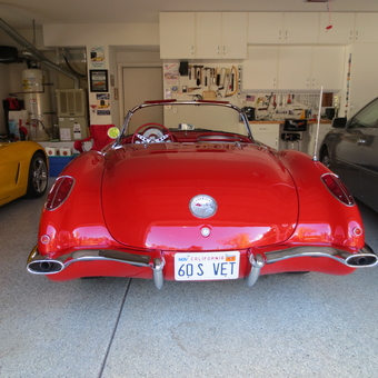 Classic Red Corvette and Organized Garage Workspace - Gary from Poway, CA