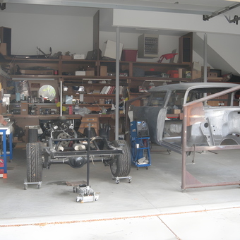 Classic Car Restoration Garage With Shelving and Tools - Tim Zgabay from Golden, Colorado