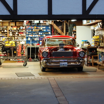 Classic Car Garage with Tools and Engine Parts - Bumper Jack from Trabuco Canyon, CA