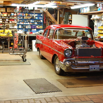 Classic Car Garage with Engine Stand and Tools - Bumper Jack from Trabuco Canyon, CA